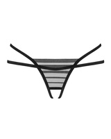 Open black mesh thong