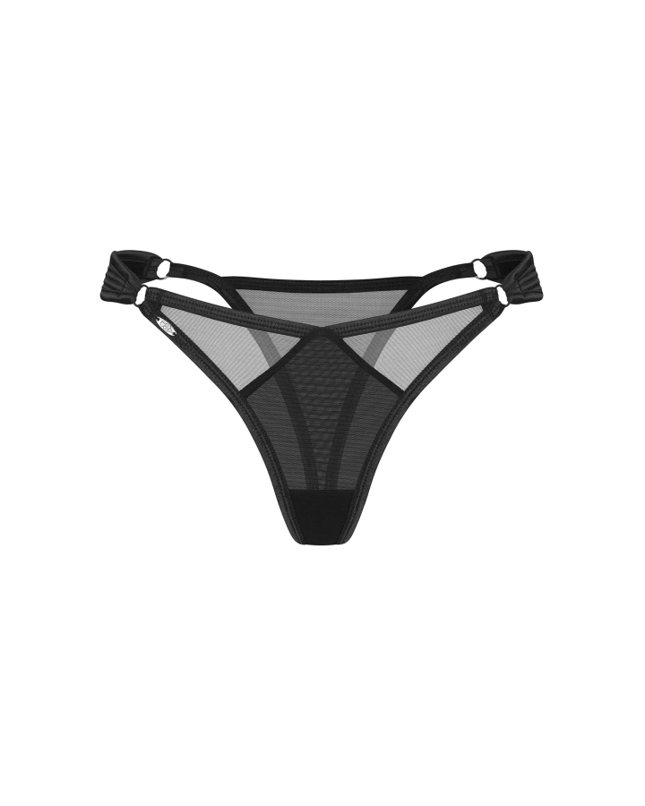Thong with decorative pleats