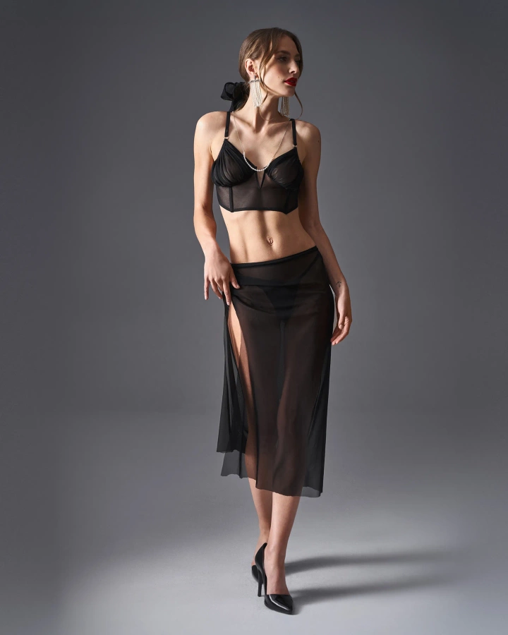 Deep-black top with boning