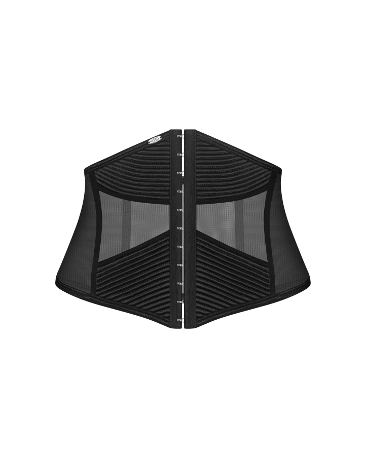 Black corset with vertical boning