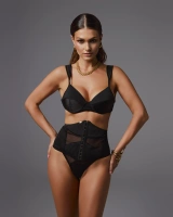 Black corset with vertical boning