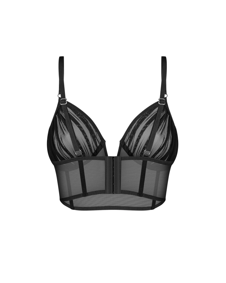 Deep-black top with boning