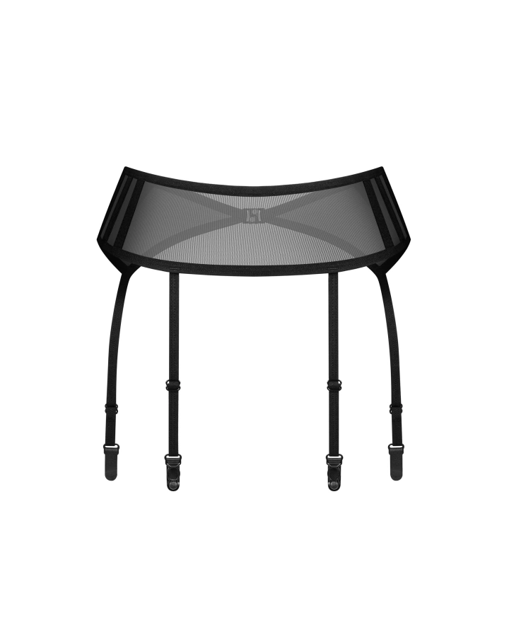 Black. transparent garter belt