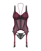 Burgundy corset and thong