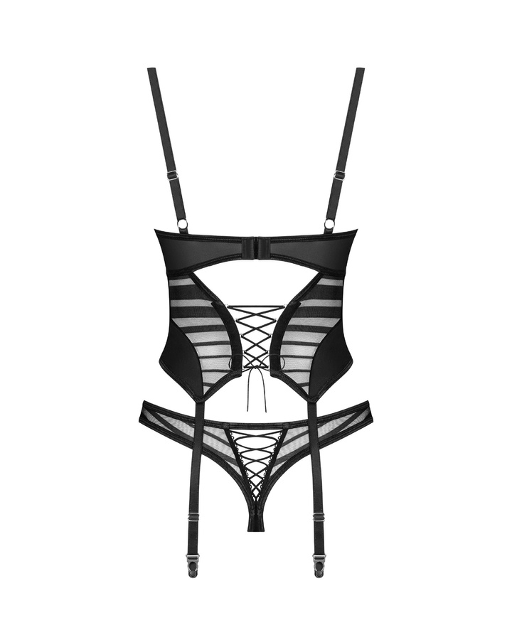 Black women's corset and thong