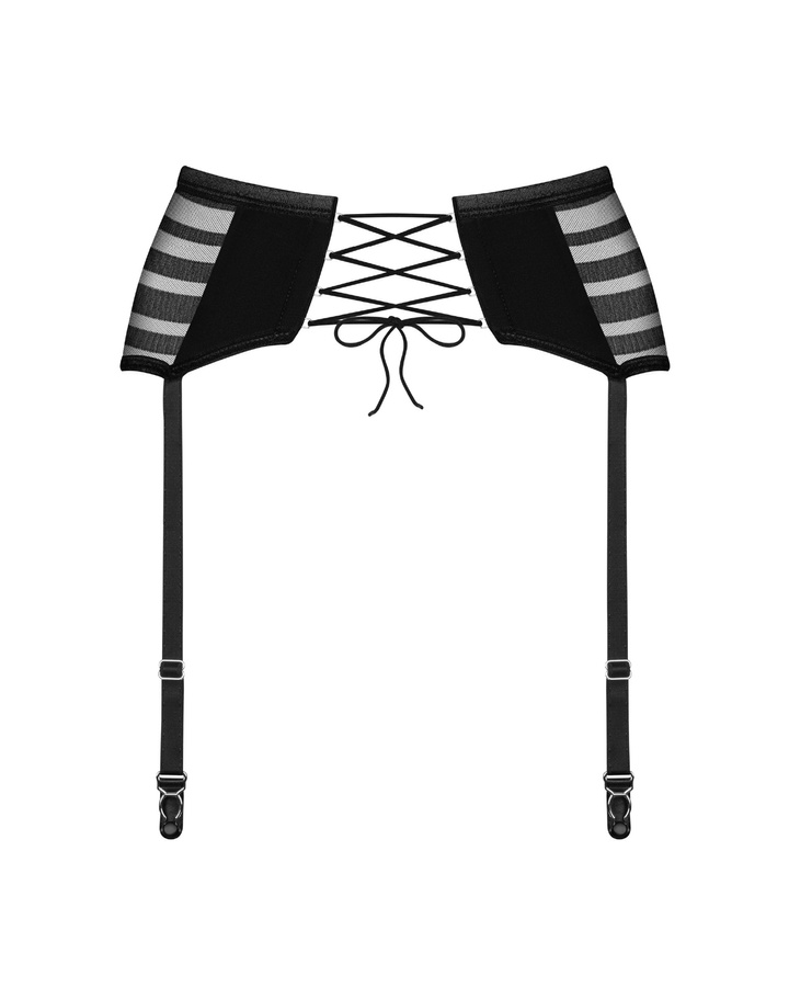 Garter belt with decorative stripes