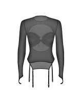 Transparent, long-sleeved blouse