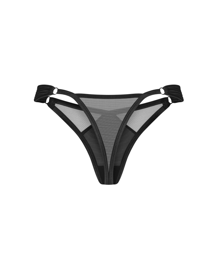 Thong with decorative pleats