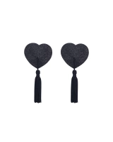 Black nipple covers with shimmering effect