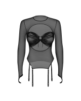 Transparent, long-sleeved blouse