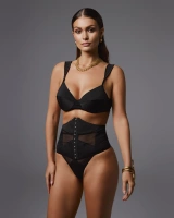 Black corset with vertical boning