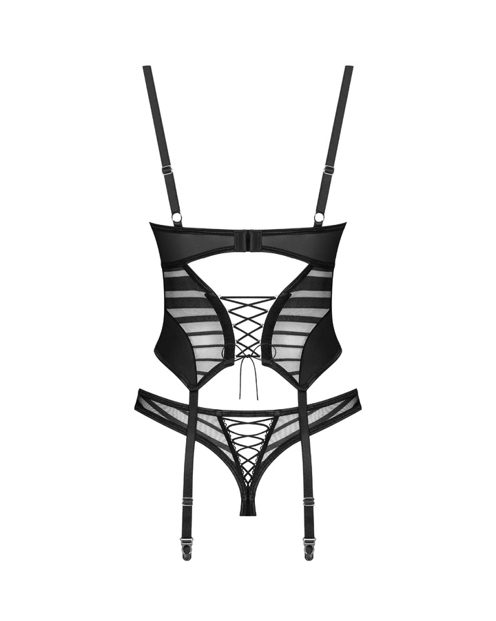 Black women's corset and thong